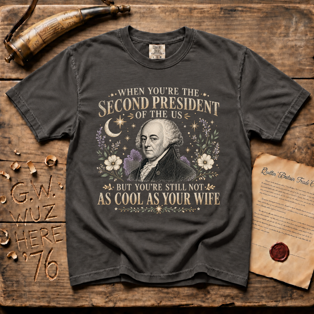 John Adams Not As Cool As His Wife - Comfort Colors® Dark T-Shirt