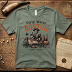 Boston Harbor Skeleton "Dirty Water" Tea Party 1773 Light T-Shirt