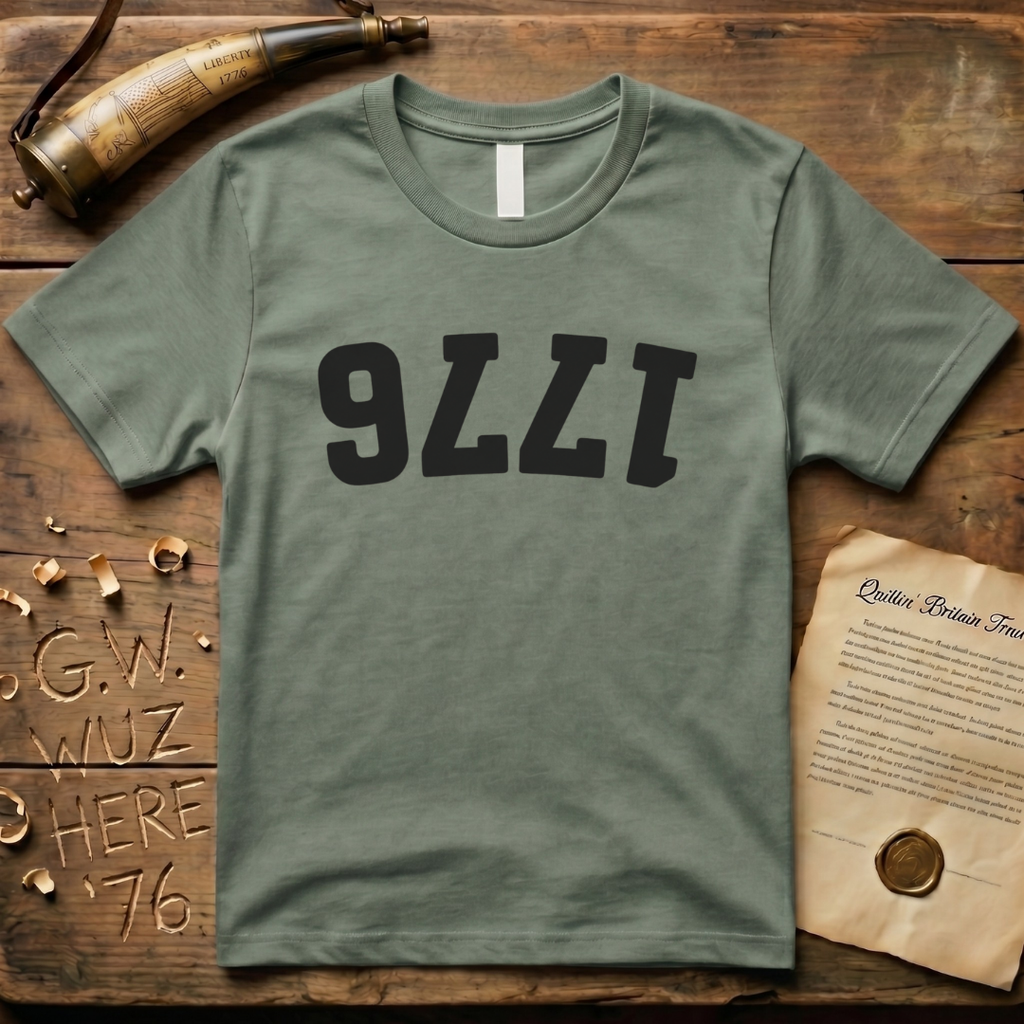 Black Upside Down 1776 T-Shirt