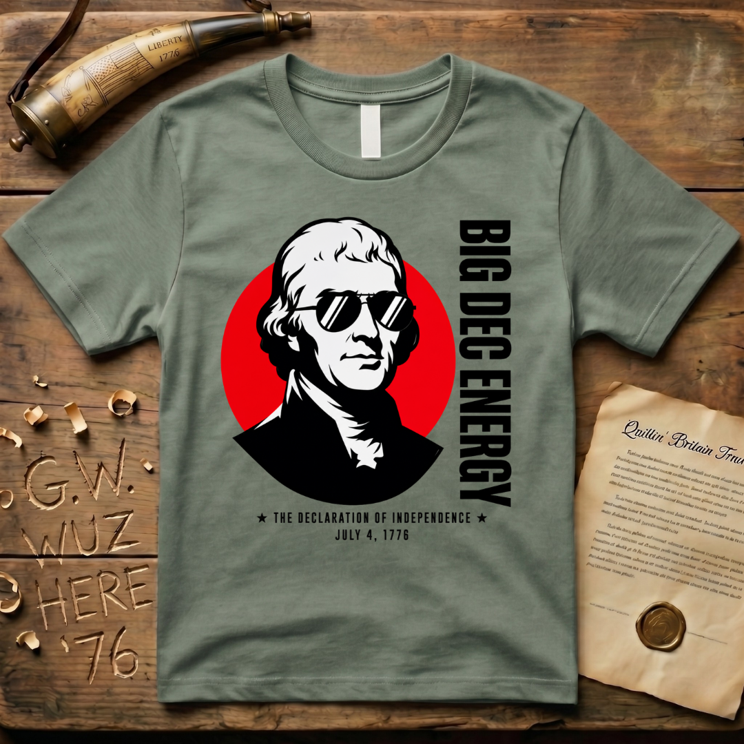 Thomas Jefferson Big DEC Energy 1776 Declaration of Independence Light T-Shirt