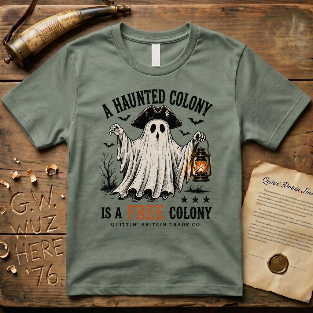 A Haunted Colony is a Free Colony Halloween Ghost T-Shirt