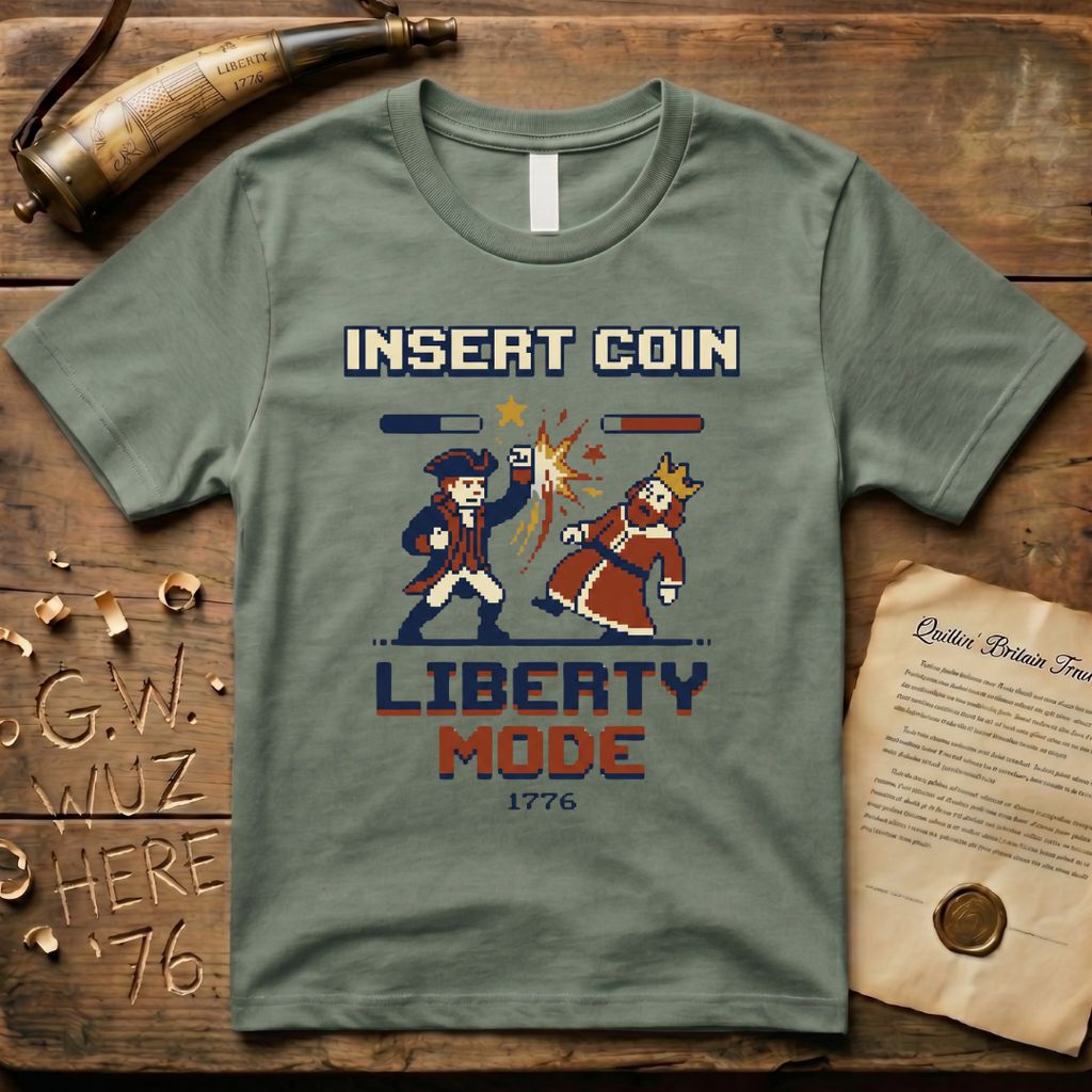 8-Bit Insert Coin Liberty Mode 1776 T-Shirt