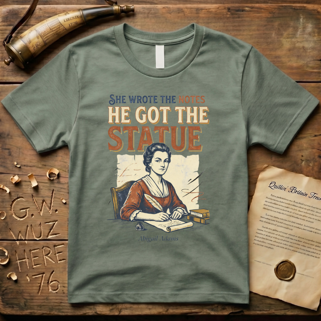 She Wrote the Notes, He Got the Statue - Abigail Adams T-Shirt