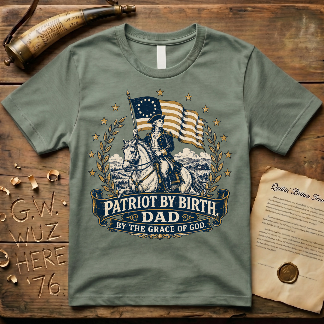 Patriot by Birth, Dad by the Grace of God T-Shirt