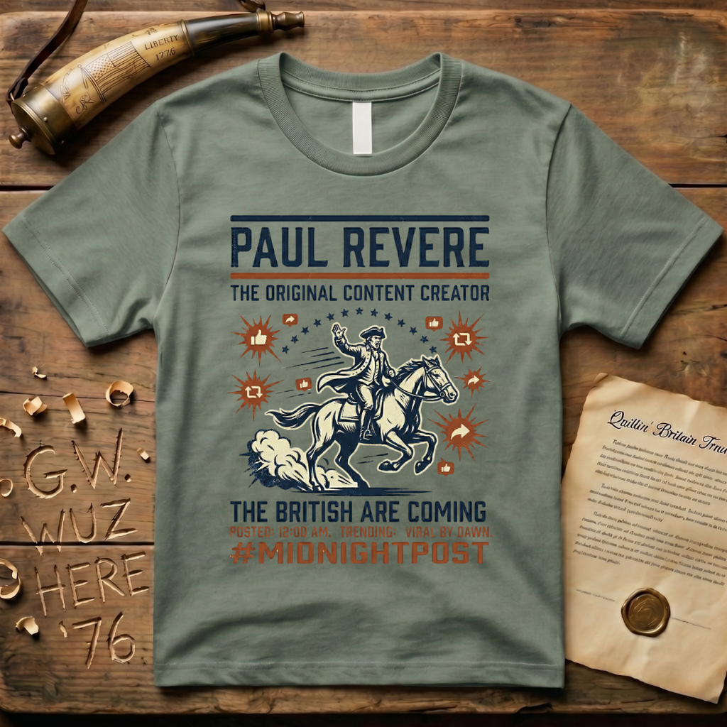 Paul Revere the Original Content Creator Viral By Dawn #MidnightPost T-Shirt