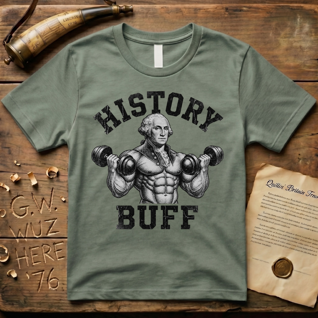 History Buff George Washington Huge Light Design T-Shirt