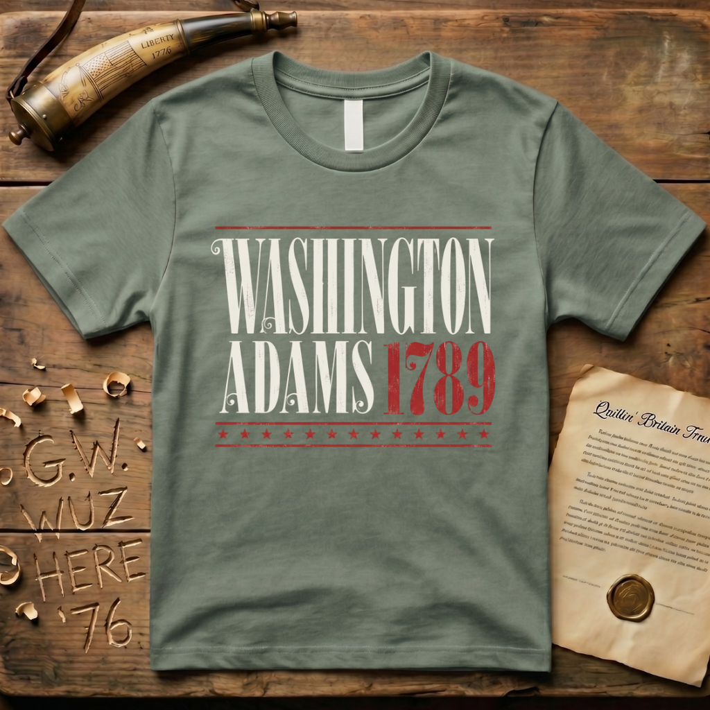 Washington - Adams 1789 Vintage Americana Presidential Campaign Dark T-Shirt