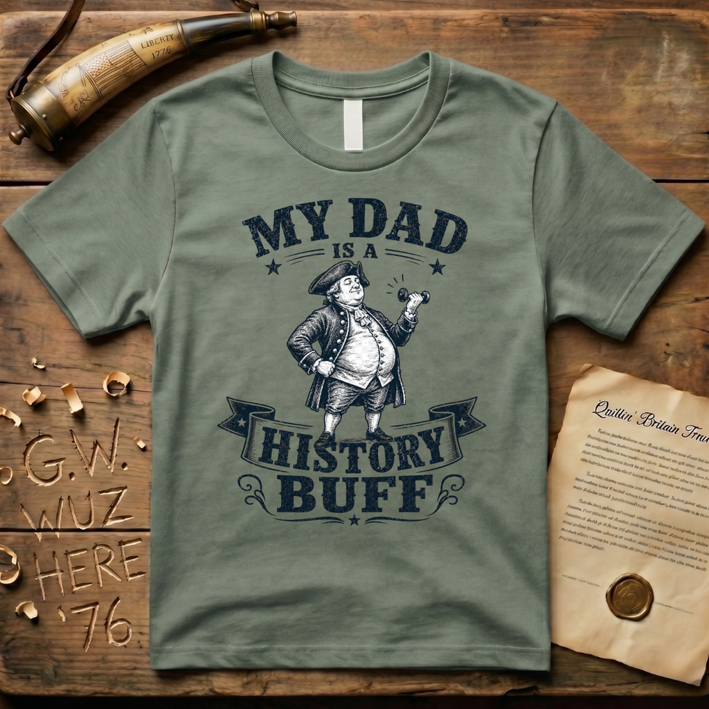 My Dad is a History Buff Woodcut Father's Day T-Shirt