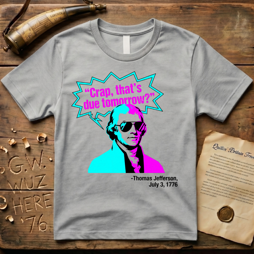 "Crap That's Due Tomorrow?" Thomas Jefferson 80' Style T-Shirt