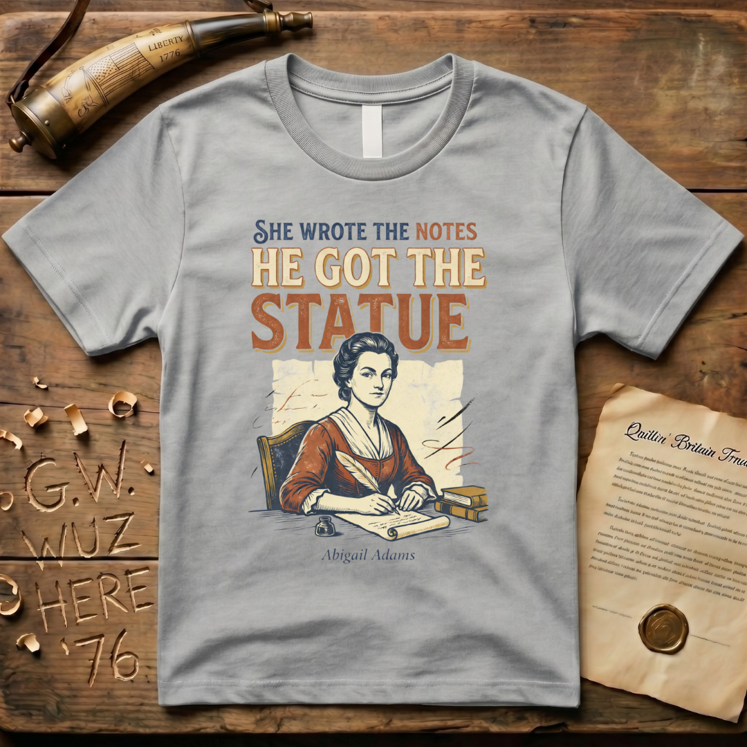 She Wrote the Notes, He Got the Statue - Abigail Adams T-Shirt