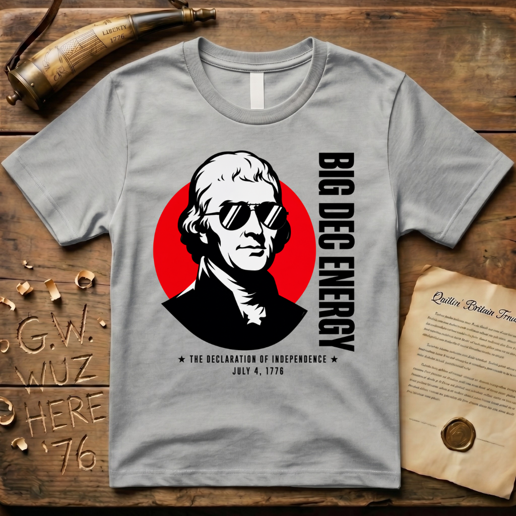 Thomas Jefferson Big DEC Energy 1776 Declaration of Independence Light T-Shirt