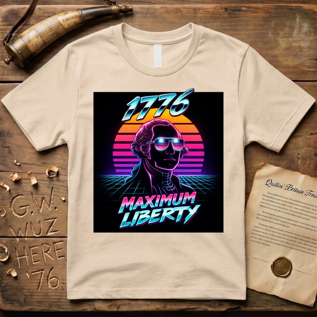 George Washington Maximum Liberty 80's Action Movie T-Shirt