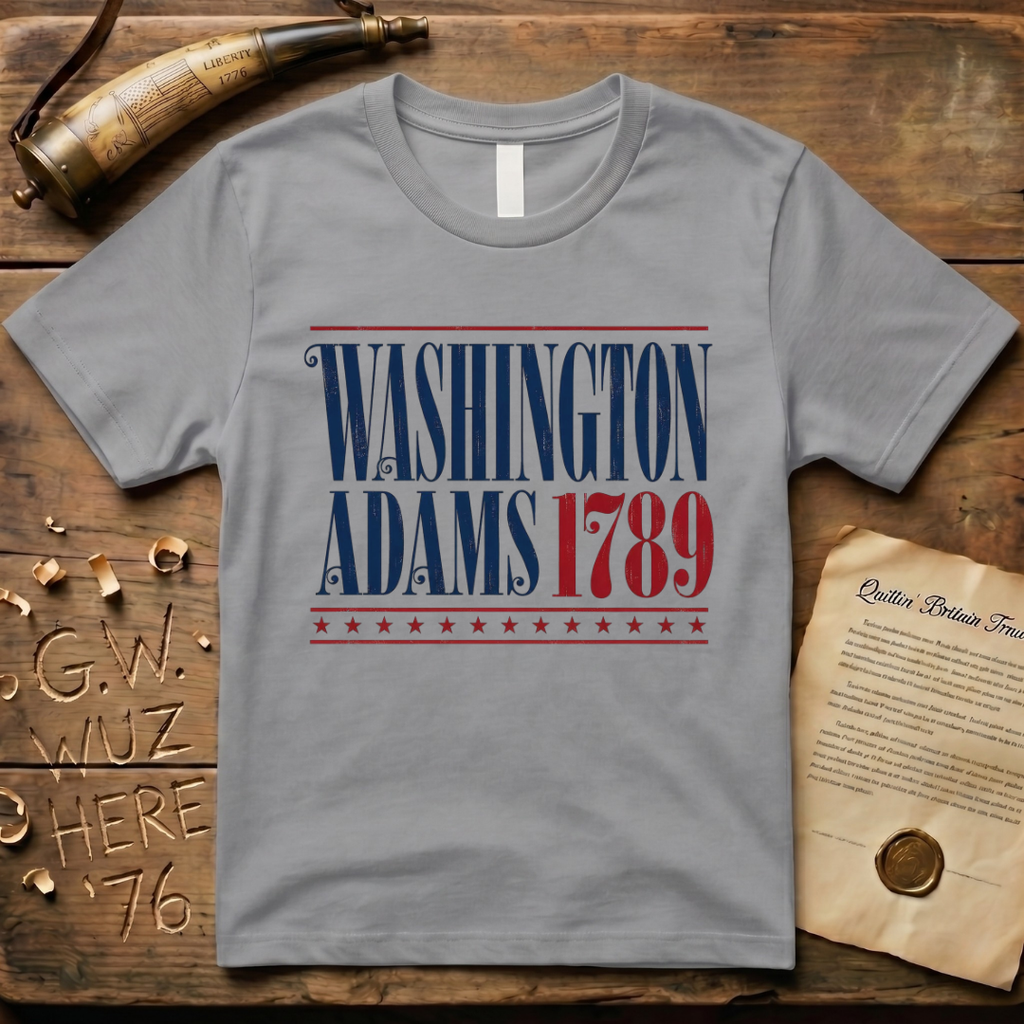 Washington - Adams 1789 Vintage Americana Presidential Campaign T-Shirt