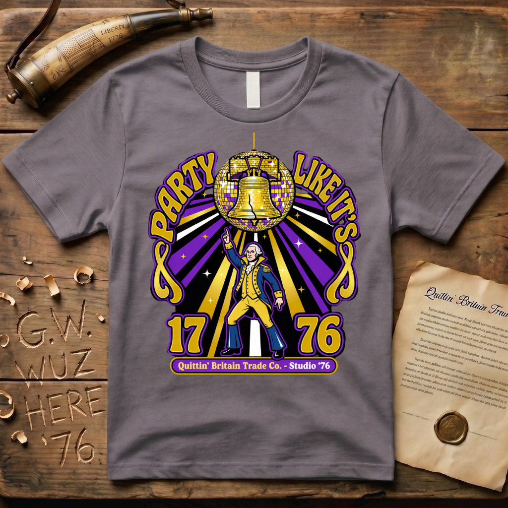 Party Like It's 1776 George Washington 1970's Disco-Style T-Shirt