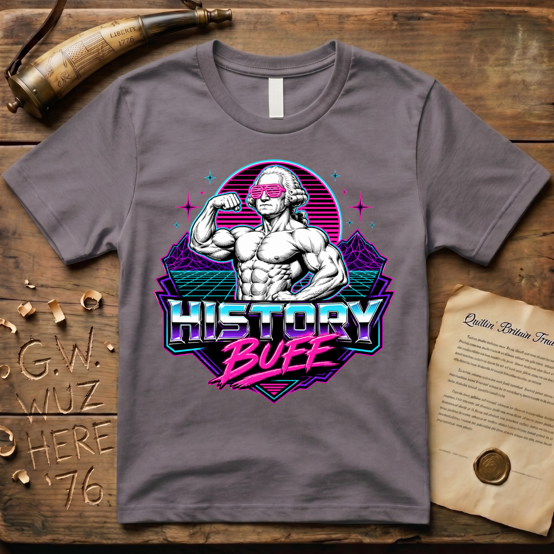 History Buff 1980's George Washington Flexing T-Shirt