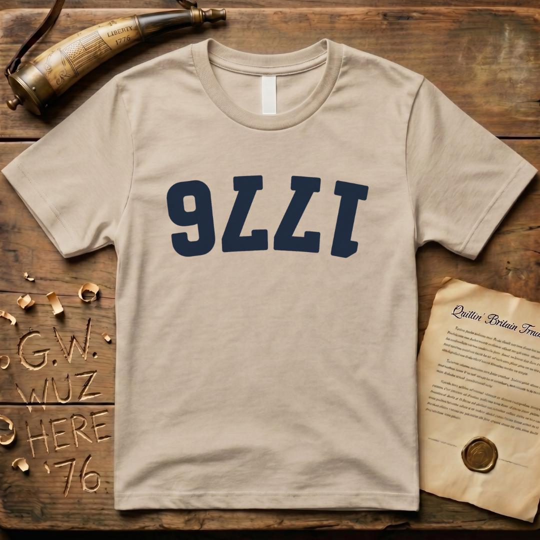 Navy Blue Upside Down 1776 T-Shirt