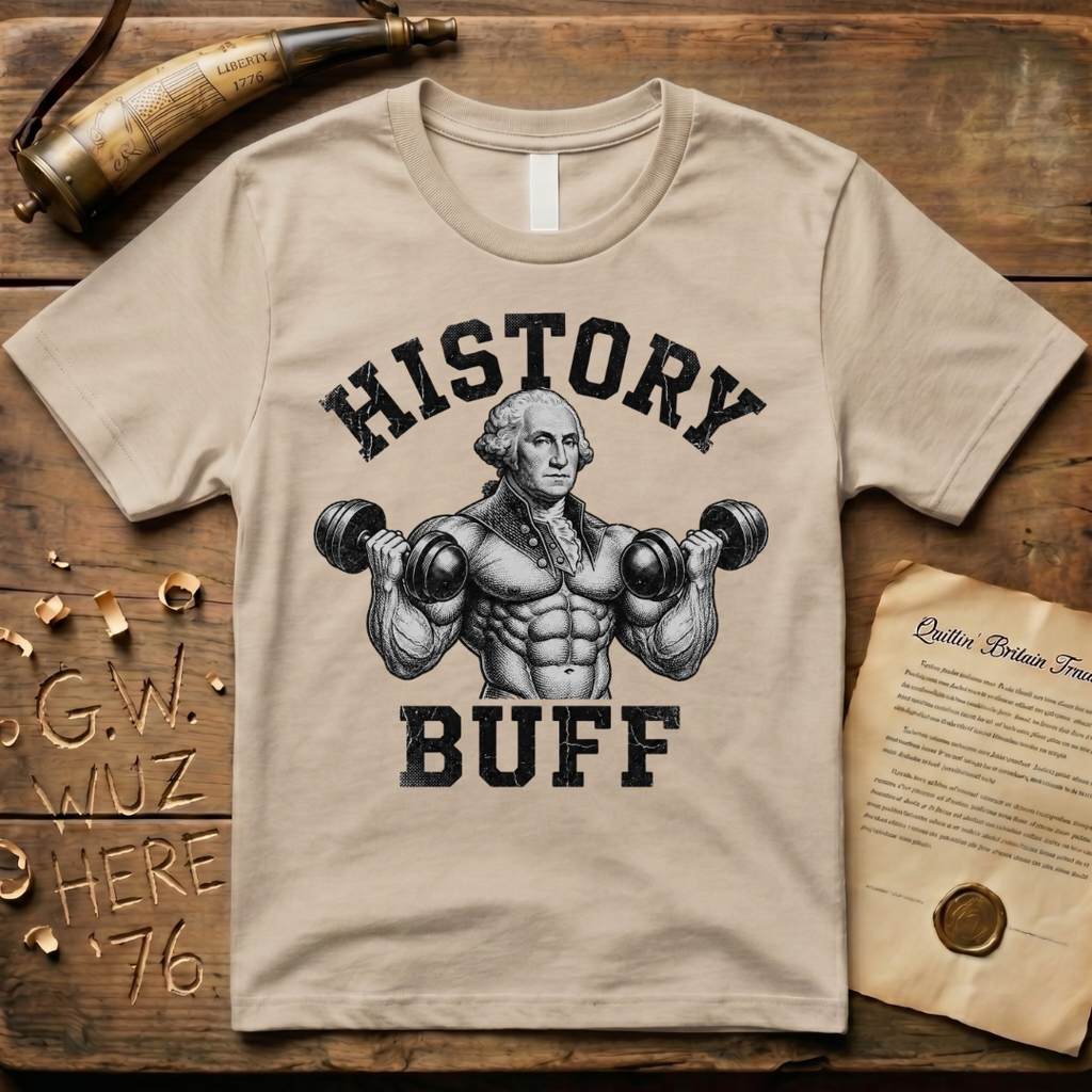 History Buff George Washington Huge Light Design T-Shirt