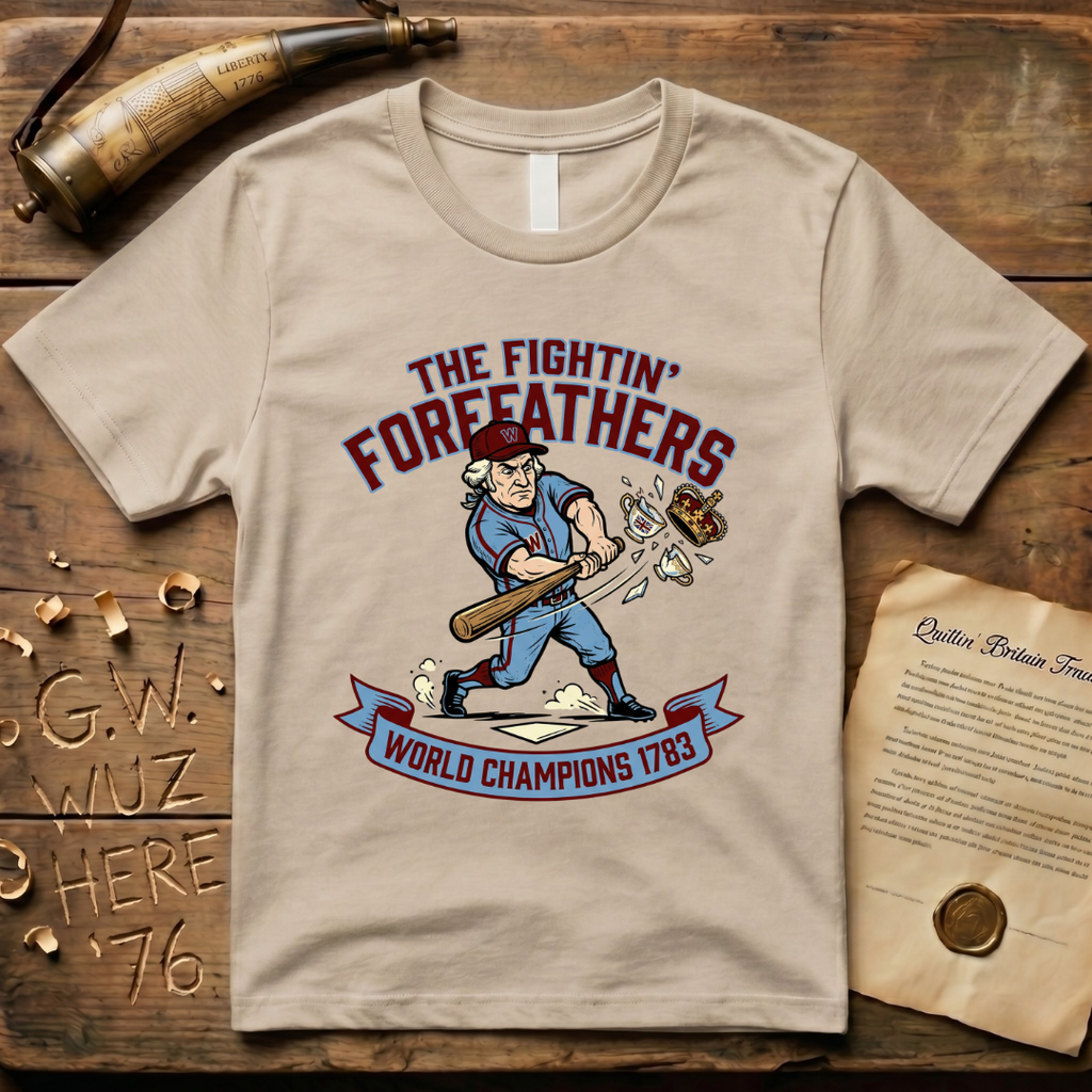 The Fightin' Forefathers George Washington Baseball Batter T-Shirt