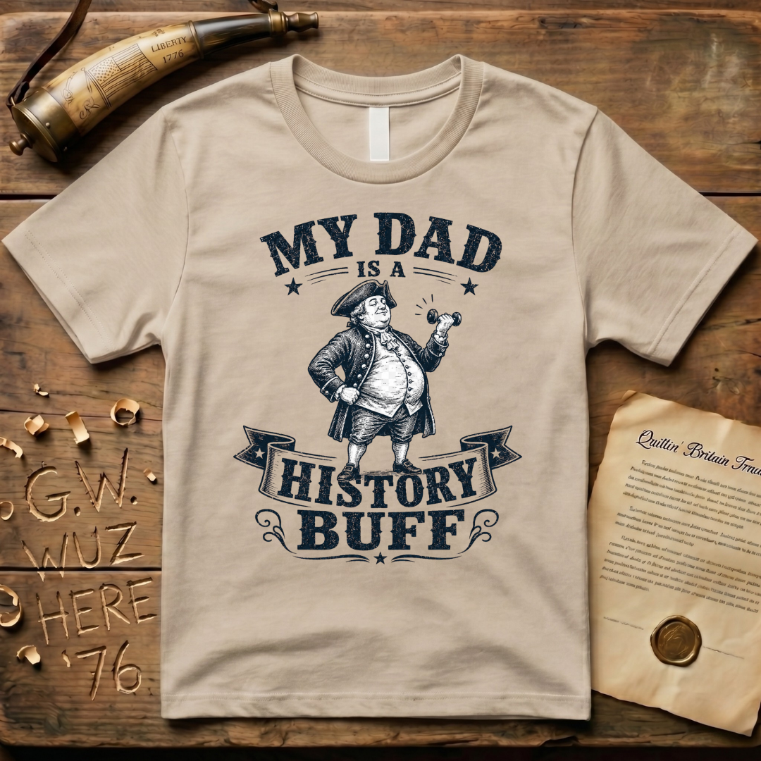My Dad is a History Buff Woodcut Father's Day T-Shirt