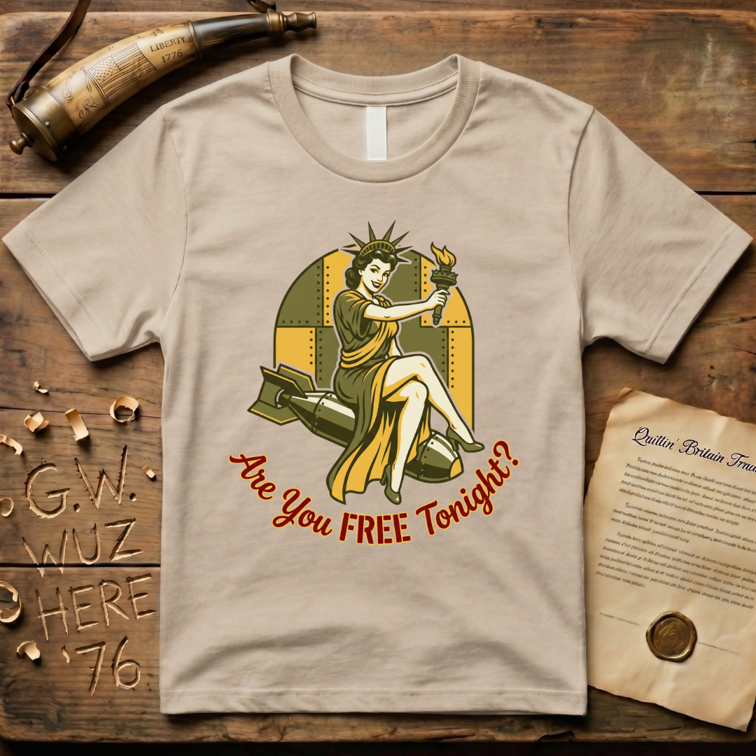 Lady Liberty Are You FREE Tonight Bomber Design T-Shirt