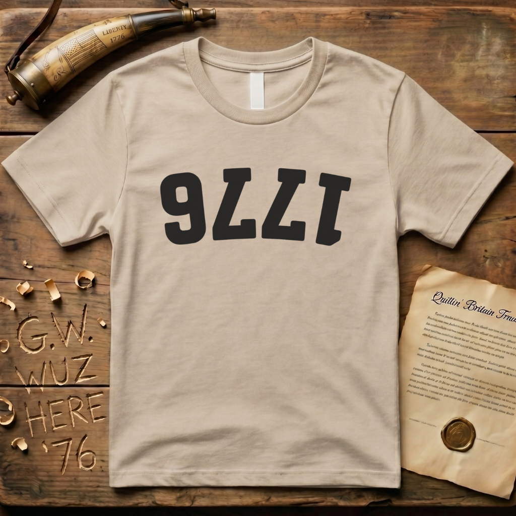 Black Upside Down 1776 T-Shirt