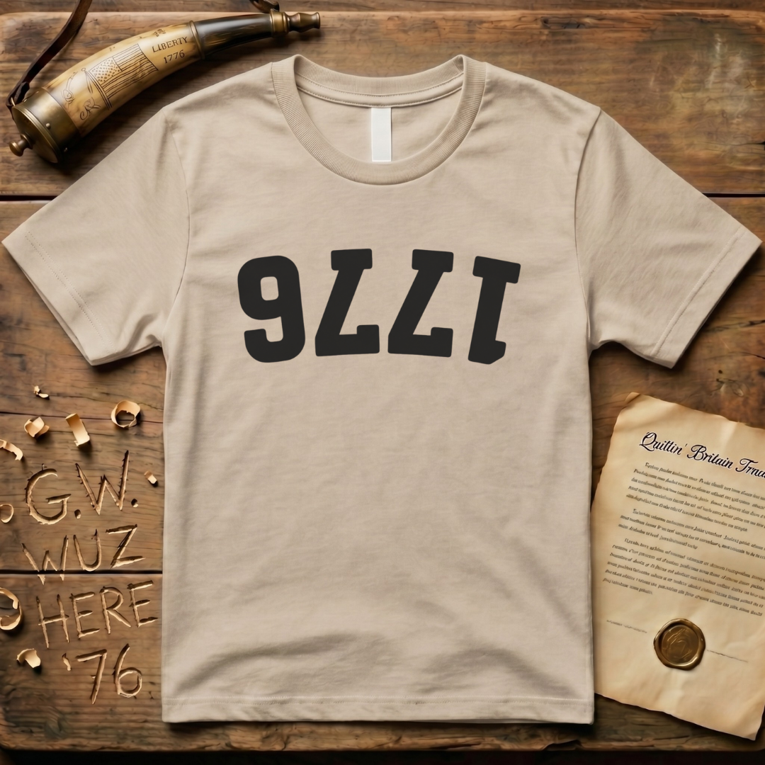 Black Upside Down 1776 T-Shirt