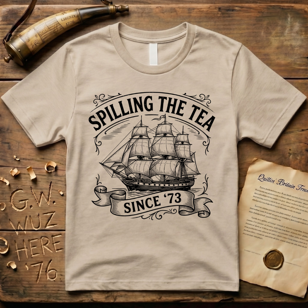 Spilling The Tea Since '73 Classic Black Cargo Ship T-Shirt