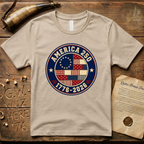 Printed Patchwork Badge America 250 1776-2026 Betsy Ross Flag T-Shirt