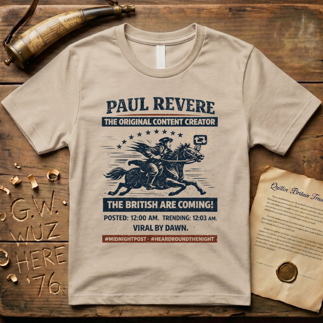 Paul Revere the Original Content Creator, The British Are Coming! T-Shirt