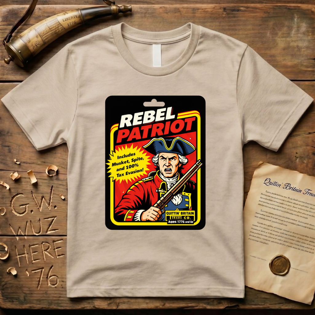 Rebel Patriot Action Figure Ages 1776 T-Shirt