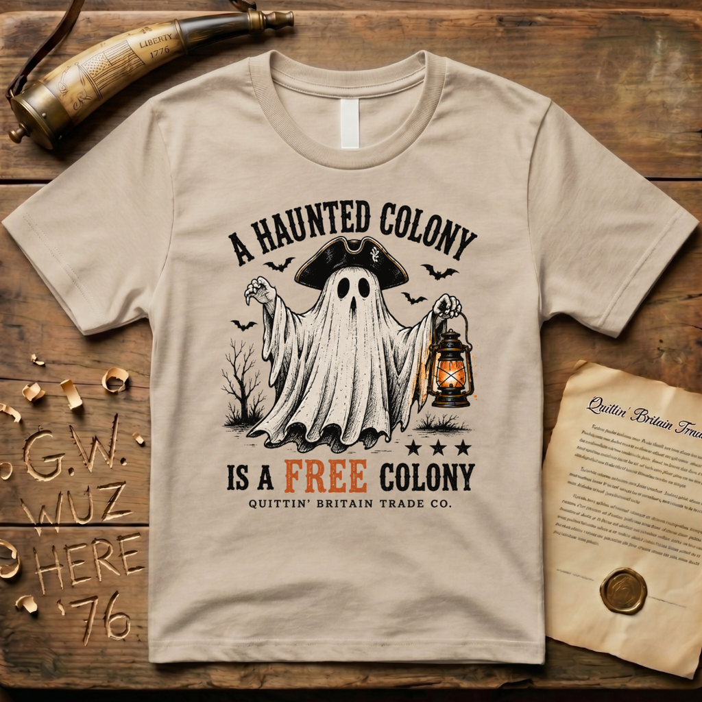 A Haunted Colony is a Free Colony Halloween Ghost T-Shirt
