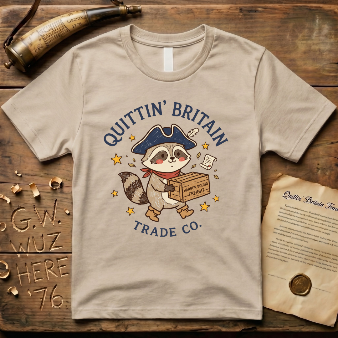 Harbor Bound Freight - Cute Colored Pencil Patriot Racoon T-Shirt