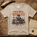 Boston Harbor Skeleton "Dirty Water" Tea Party 1773 Light T-Shirt