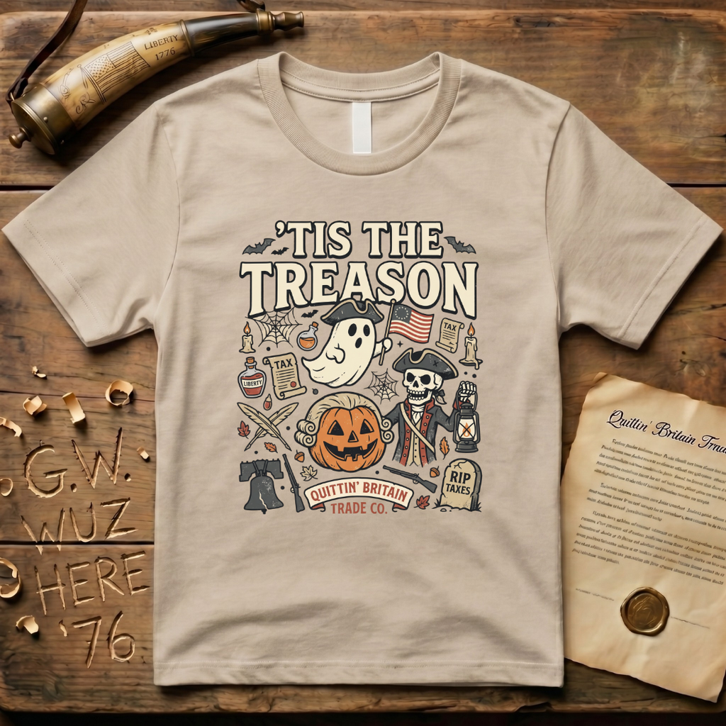 'Tis The Treason Funny Halloween Cartoon T-Shirt