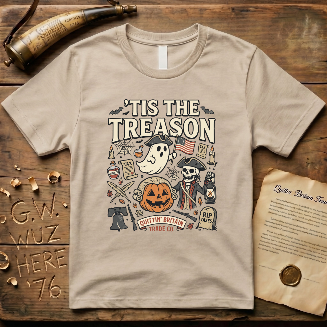 'Tis The Treason Funny Halloween Cartoon T-Shirt