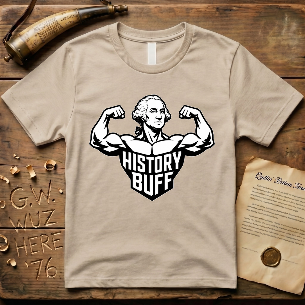 History Buff Flexing George Washington Minimalist T-Shirt