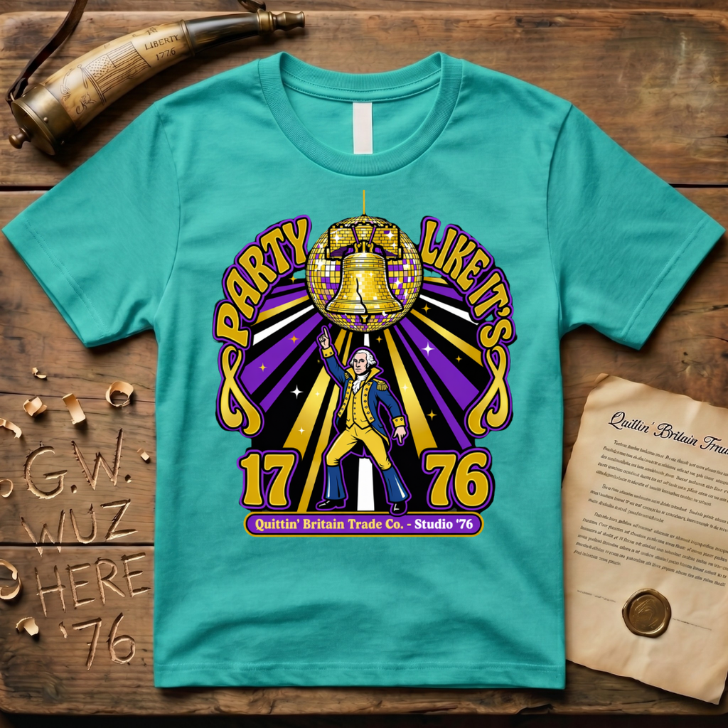Party Like It's 1776 George Washington 1970's Disco-Style T-Shirt