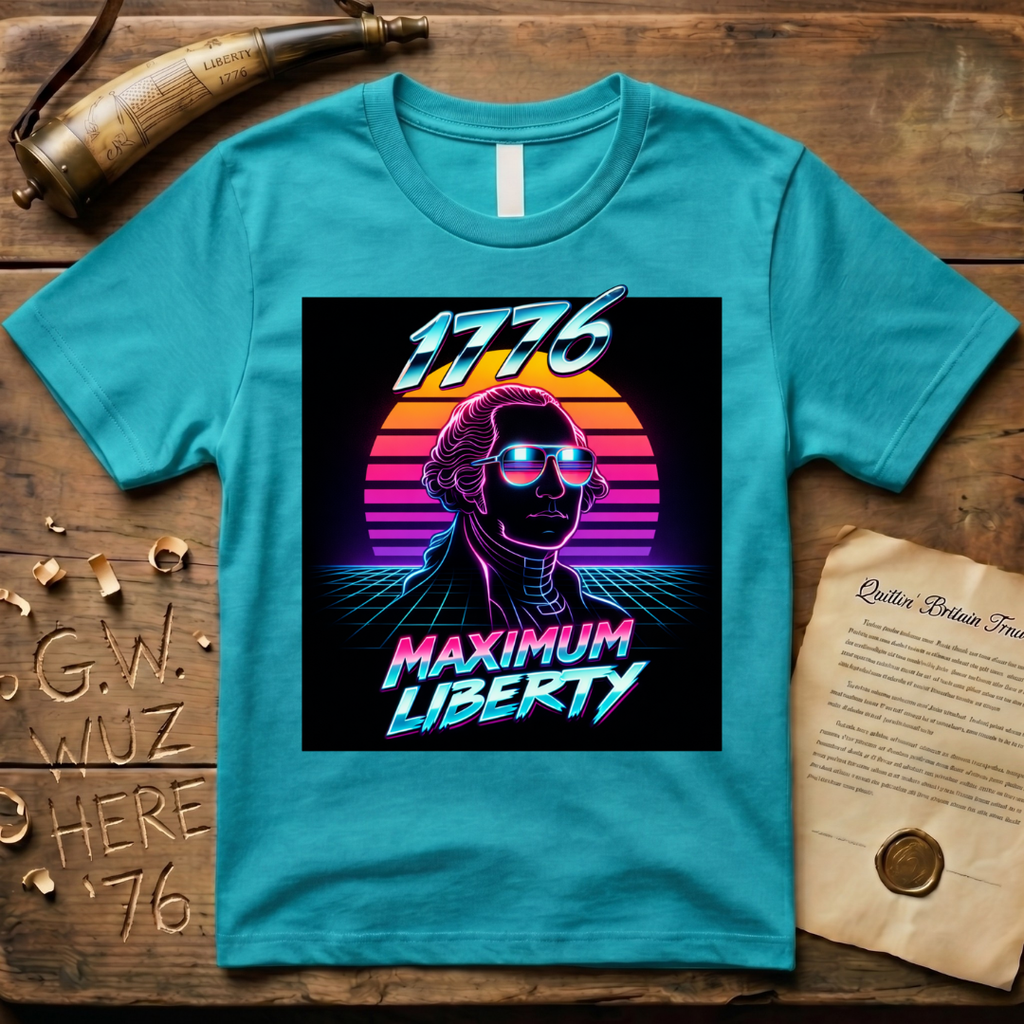 George Washington Maximum Liberty 80's Action Movie T-Shirt