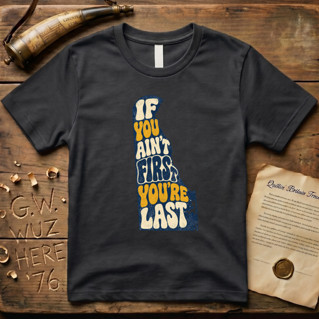 Retro 1970's Style Delaware The First State "If You Ain't First You're Last" T-Shirt