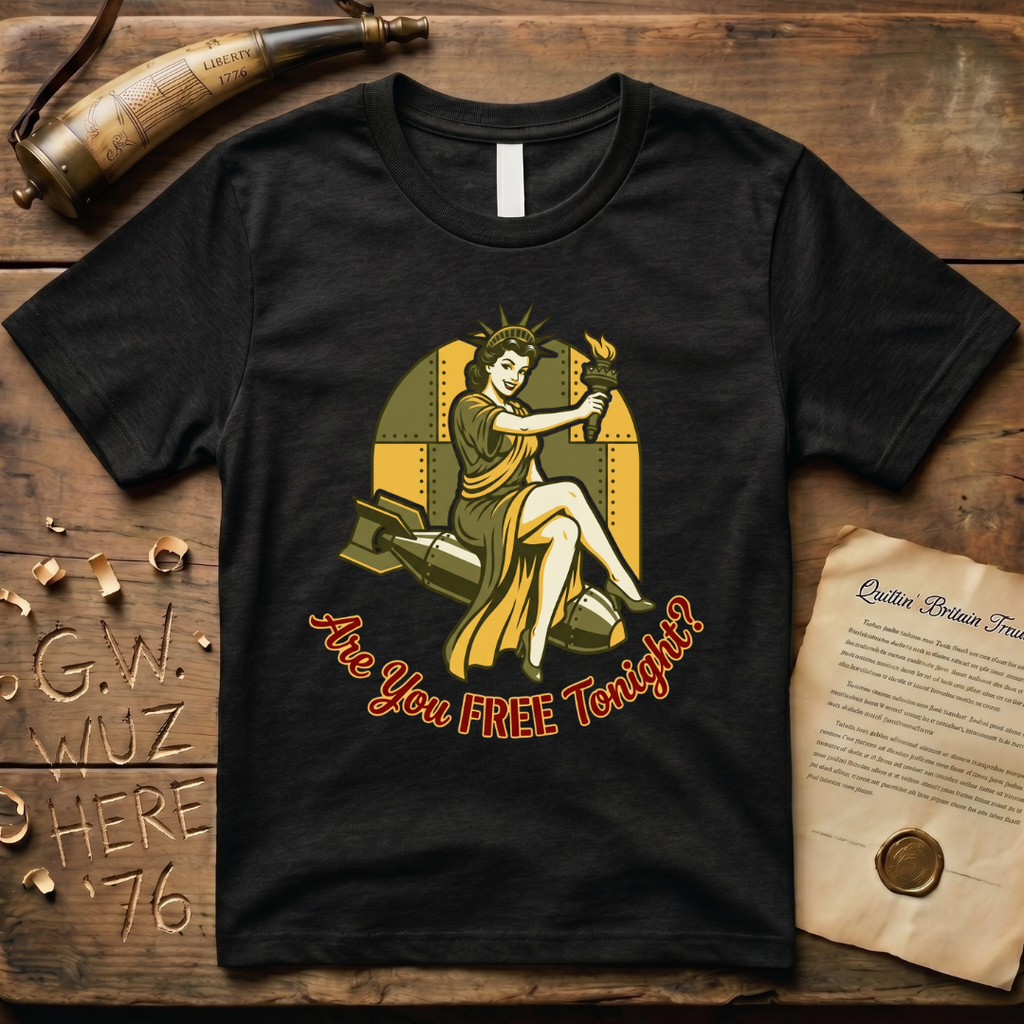 Lady Liberty Are You FREE Tonight Bomber Design T-Shirt
