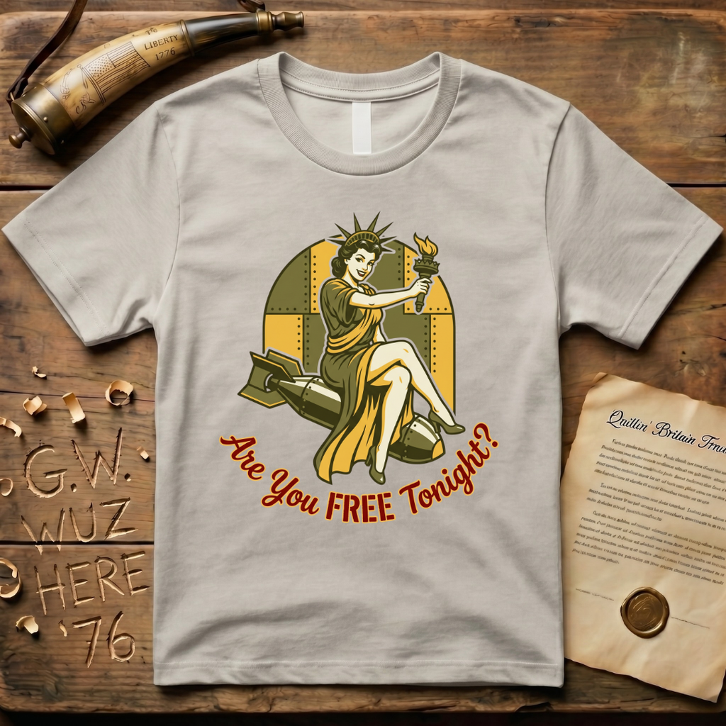 Lady Liberty Are You FREE Tonight Bomber Design T-Shirt