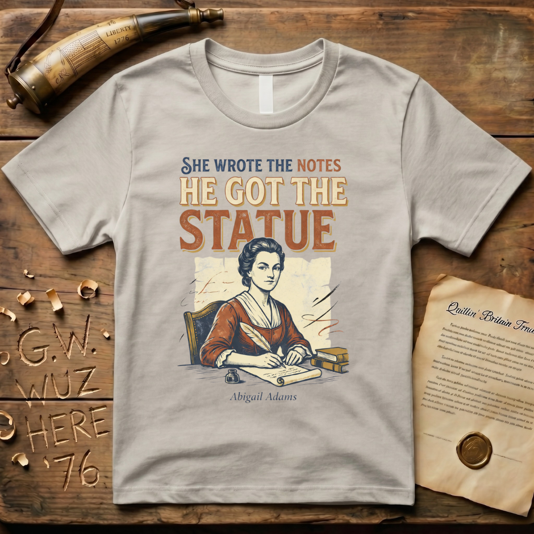 She Wrote the Notes, He Got the Statue - Abigail Adams T-Shirt