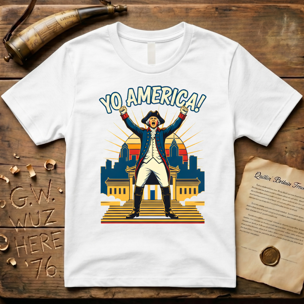 George Washington Yo America! Philadelphia Art Museum Steps T-Shirt