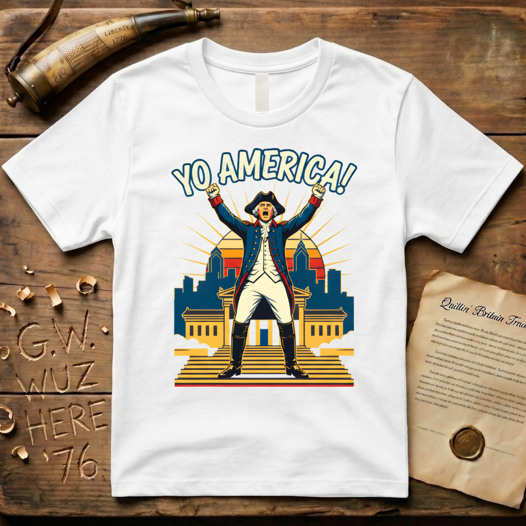 George Washington Yo America! Philadelphia Art Museum Steps T-Shirt