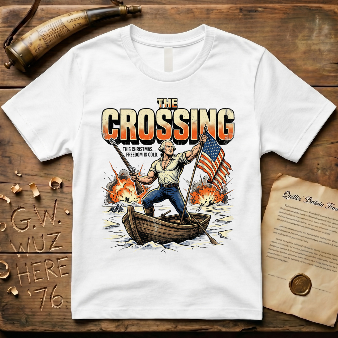 George Washington "The Crossing" "This Christmas Freedom Is Cold" Action Movie T-Shirt