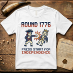 8-Bit Round 1776 Press Start For Independence Punch T-Shirt