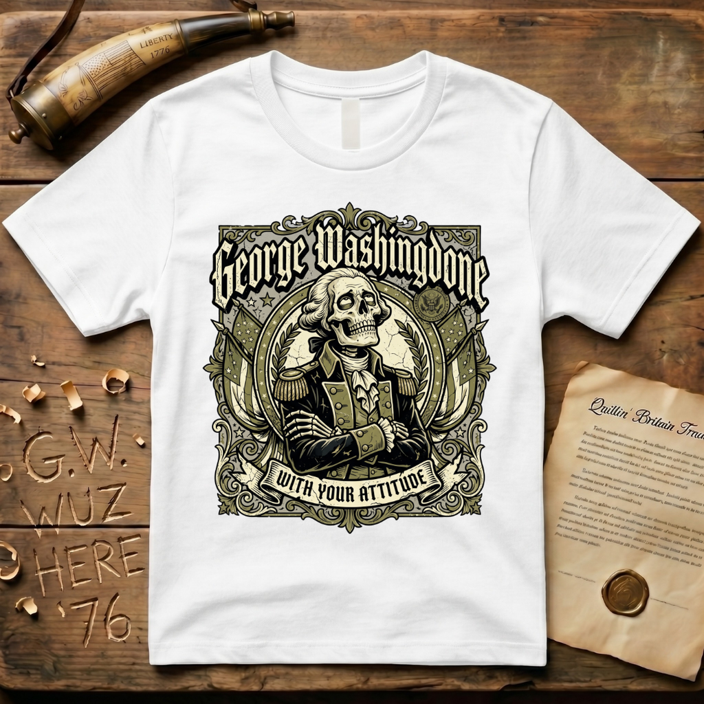 George Washingdone with Your Attitude Skeleton Design T-Shirt