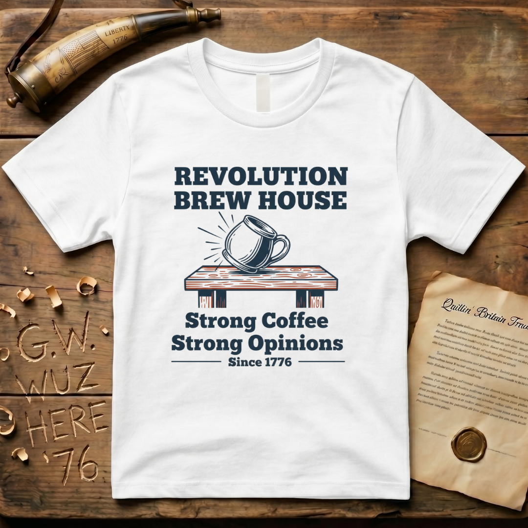 Revolution Brew House - Strong Coffee. Strong Opinions. Minimalist T-Shirt
