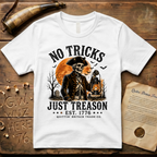 No Tricks Just Treason Halloween QBTC 1776 Light T-Shirt