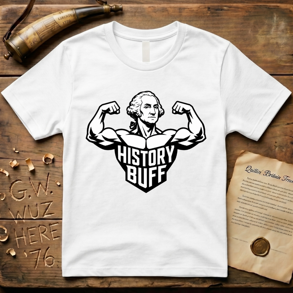 History Buff Flexing George Washington Minimalist T-Shirt